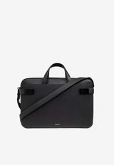 Ferragamo Hug Buckle Leather Briefcase Black 241652 TWINS 775193-NERO