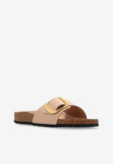 Birkenstock Madrid Big-Buckle Suede Slides Pink 1026496 0-HIGH SHINE NEW BEIGE