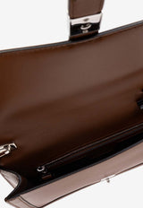 Max Mara Bianca Leather Clutch Bag Brown BIANCACLUTCH 2424516032-002
