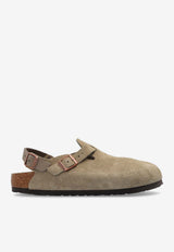 Birkenstock Tokio Closed-Toe Suede Clogs Taupe 1028323 0-TAUPE