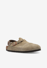 Birkenstock Tokio Closed-Toe Suede Clogs Taupe 1028323 0-TAUPE