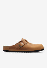 Birkenstock Boston Buckle Suede Slippers Cognac 1028179 0-COGNAC