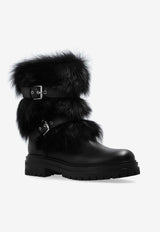 Gianvito Rossi Maverick Faux Fur Ankle Boots Black G72984 20GOM-CF1NENE