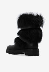 Gianvito Rossi Maverick Faux Fur Ankle Boots Black G72984 20GOM-CF1NENE