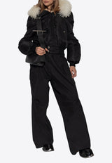 McQueen Faux Fur-Trimmed Down Jacket Black 802279 QZAND-1000
