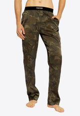 Tom Ford Silk Military Camo Pajama Pants Green T4H201550 0-309