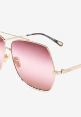 Chloé Aly Aviator Sunglasses Pink CH0278S 0-003