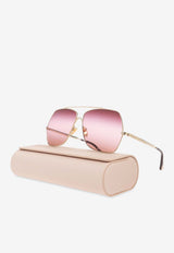 Chloé Aly Aviator Sunglasses Pink CH0278S 0-003