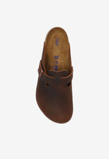 Birkenstock Boston Buckle Suede Slippers Brown 159711 0-HABANA