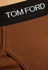 Tom Ford Logo Waistband Briefs Brown T4LC11040 0-216