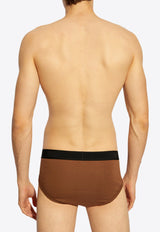Tom Ford Logo Waistband Briefs Brown T4LC11040 0-216
