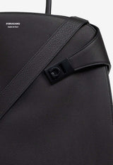 Ferragamo Hug Calfskin Tote Bag Black 241666 HUG 777378-NERO
