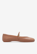Gianvito Rossi Carla Leather Ballet Flats Beige G22223 05GOM-NAPPRAL