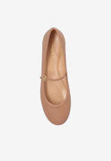 Gianvito Rossi Carla Leather Ballet Flats Beige G22223 05GOM-NAPPRAL