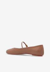 Gianvito Rossi Carla Leather Ballet Flats Beige G22223 05GOM-NAPPRAL