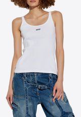 Off-White OFF Stamp Ribbed Tank Top White OWAD072C99 JER002-0110
