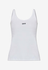 Off-White OFF Stamp Ribbed Tank Top White OWAD072C99 JER002-0110