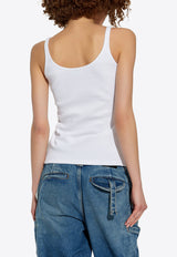Off-White OFF Stamp Ribbed Tank Top White OWAD072C99 JER002-0110