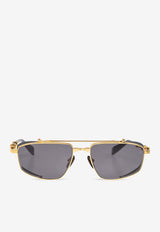 Balmain Brigade V Aviator Sunglasses Gray BPS-142D-56 0-0