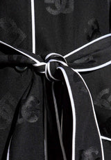 Dolce & Gabbana DG Logo Silk Pajama Shirt Black F5I89T FJ1JO-N0000