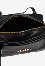 Versace Tag Bowling Leather Shoulder Bag Black 1015792 1A13171-1B00V