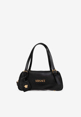 Versace Tag Bowling Leather Shoulder Bag Black 1015792 1A13171-1B00V