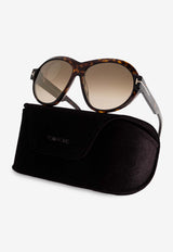 Tom Ford Inger Oversized Round Sunglasses Brown FT1113 0-5952G