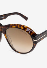 Tom Ford Inger Oversized Round Sunglasses Brown FT1113 0-5952G
