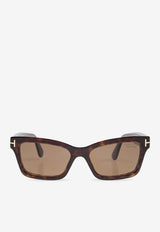 Tom Ford Mikel Rectangular Sunglasses Brown FT1085 0-5452H