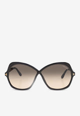 Tom Ford Rosemin Butterfly Sunglasses Gray FT1013 0-6401B