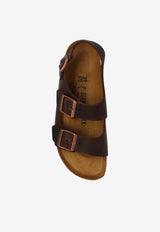 Birkenstock Milano Buckle Leather Sandals Brown 34873 0-HABANA