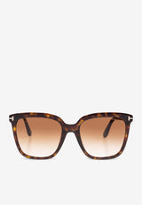 Tom Ford Square-Shape Sunglasses with Logo Brown FT0958-D 0-5552F