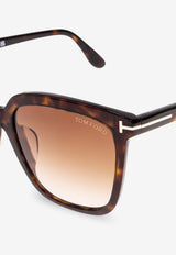 Tom Ford Square-Shape Sunglasses with Logo Brown FT0958-D 0-5552F