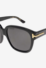 Tom Ford T Logo Square Sunglasses Gray FT1236 0-5801A