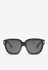 Tom Ford T Logo Square Sunglasses Gray FT1236 0-5801A