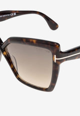 Tom Ford Fiore Butterfly Sunglasses Gray FT1195 0-6352B