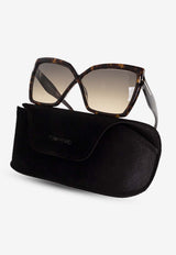 Tom Ford Fiore Butterfly Sunglasses Gray FT1195 0-6352B