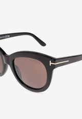 Tom Ford Odette Butterfly Sunglasses Brown FT1189 0-5301E
