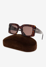 Tom Ford Brigitta Rectangular Sunglasses Brown FT1188 0-5052E
