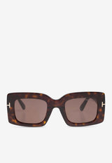 Tom Ford Brigitta Rectangular Sunglasses Brown FT1188 0-5052E