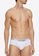Dolce & Gabbana Logo Waistband Briefs - Set of 2 White M9C05J ONN95-W0800