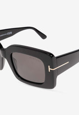 Tom Ford Brigitta Rectangular Sunglasses Gray FT1188 0-5001A