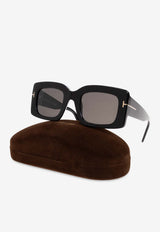 Tom Ford Brigitta Rectangular Sunglasses Gray FT1188 0-5001A