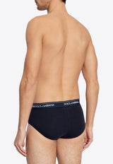 Dolce & Gabbana Logo Waistband Briefs - Set of 2 Navy M9C05J ONN95-B9680