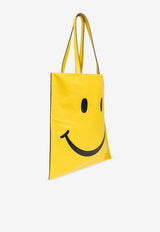 Moschino X Smiley Leather Tote Bag Yellow 2422 A7305 8002-1027