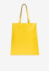 Moschino X Smiley Leather Tote Bag Yellow 2422 A7305 8002-1027