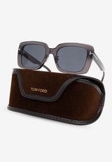 Tom Ford T Logo Square Sunglasses Gray FT1169-K 0-5420A