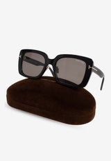 Tom Ford T Logo Square Sunglasses Gray FT1169-K 0-5401A