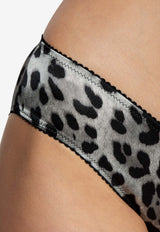 Dolce & Gabbana Leopard Print Silk Briefs Gray O2B23T ONO21-HI13N