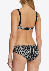 Dolce & Gabbana Leopard Print Silk Briefs Gray O2B23T ONO21-HI13N